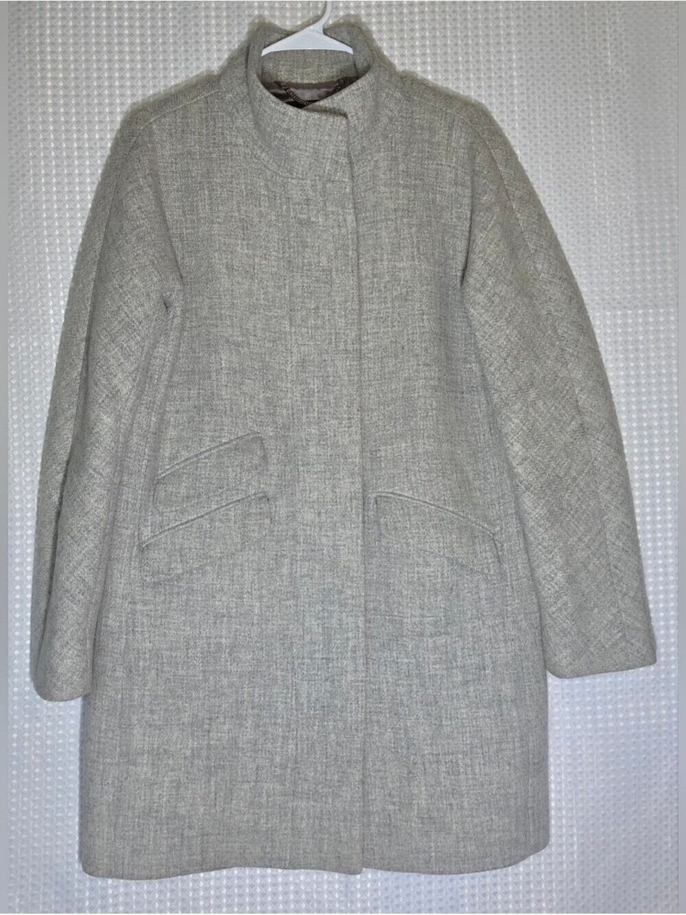 J.Crew Italian Stadium Cloth Wool Coat Gray Nello Gori Size 6 Quiet Luxury - Picture 3 of 14